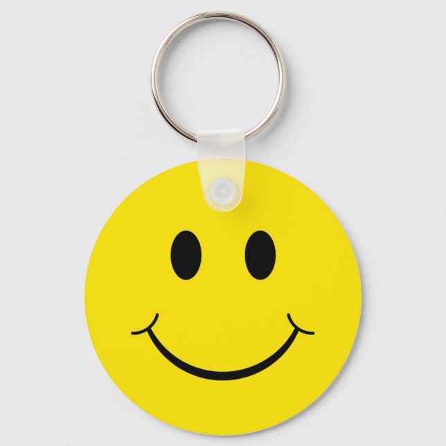 Classic 70's Yellow Happy Face Keychain (Front)