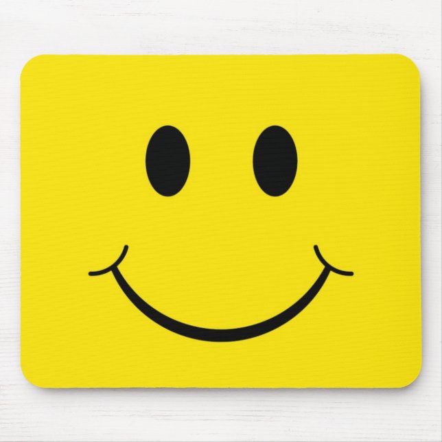 Classic 70's Yellow Happy Face Mouse Pad (Front)