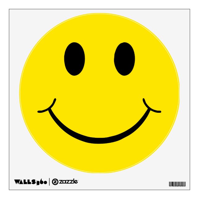 Classic 70's Yellow Happy Face Wall Decal (Front)