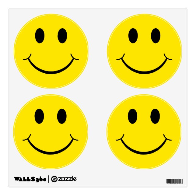 Classic 70's Yellow Happy Face Wall Decal (Front)