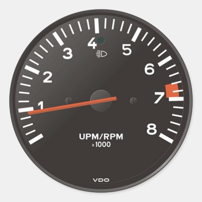 Classic 911 rev counter (old air-cooled car) round sticker (Front)