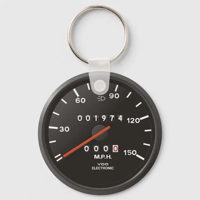 Classic 911 speedometer (old air-cooled car) keychain | Zazzle