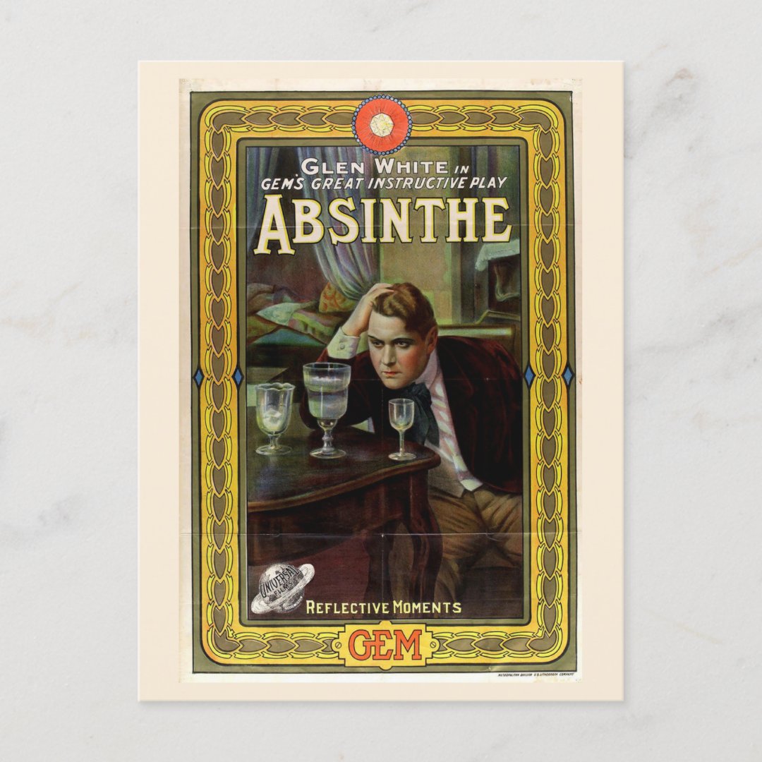 Classic Absinthe Poster Postcard Zazzle