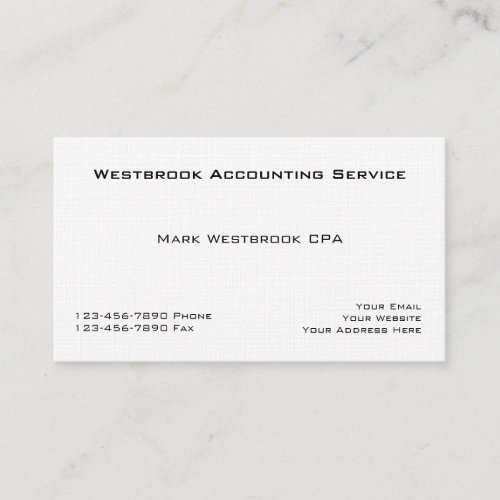 Classic Accountant Linen Business Cards