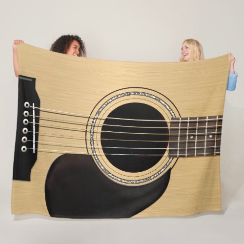 Classic Acoustic Guitar Fleece Blanket