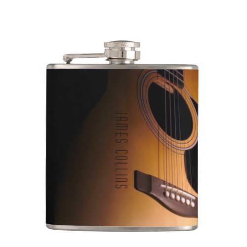 Classic Acoustic Guitar Personalized Liquor Flask