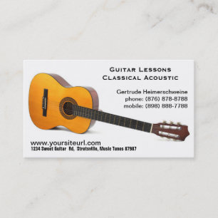 Classic Acoustic Guitar Photo - Music Lessons Business Card