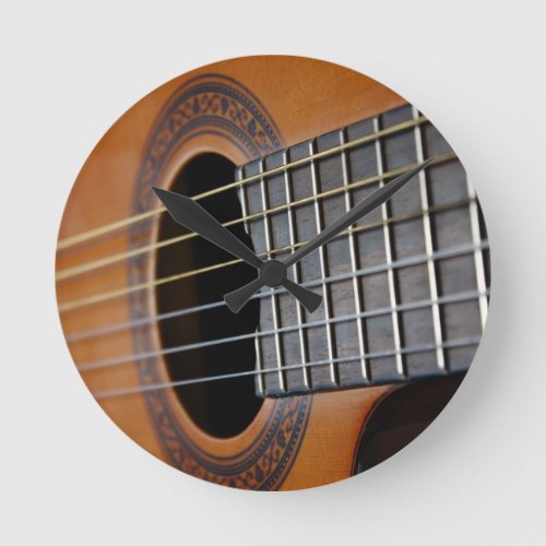 Classic Acoustic Guitar Round Clock