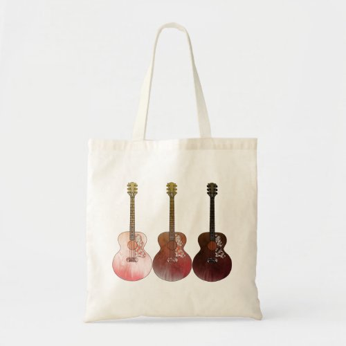 Classic Acoustic Guitars Rustic Vintage Instrument Tote Bag