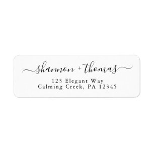 Classic Address Label, Black & White, Elegant Label
