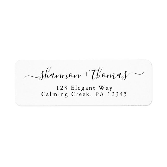 Classic Address Label, Black & White, Elegant Label (Front)