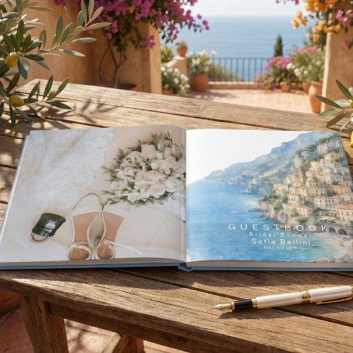 Classic Aesthetic Modern Italian Bridal Shower Guest Book