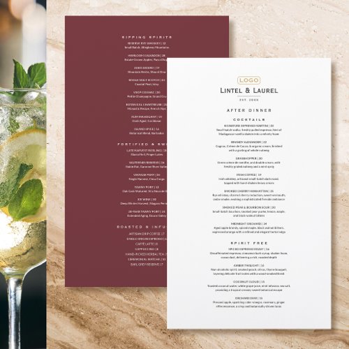 Classic After Dinner Drinks Red Chic Restaurant Menu