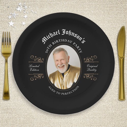 Classic Aged to Perfection 50th Birthday Party Paper Plates