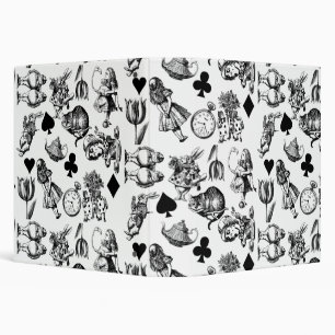 Classic Alice adventures in wonderland characters 3 Ring Binder