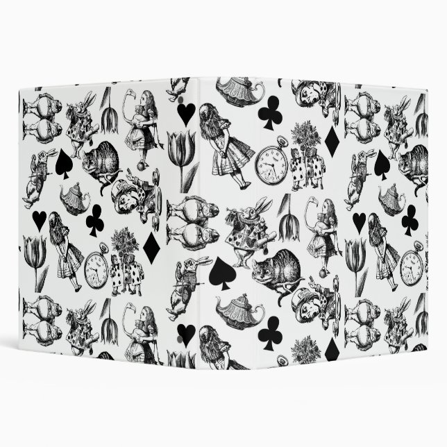 Classic Alice adventures in wonderland characters 3 Ring Binder (Background)