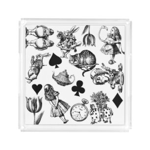 Classic Alice adventures in wonderland characters Acrylic Tray