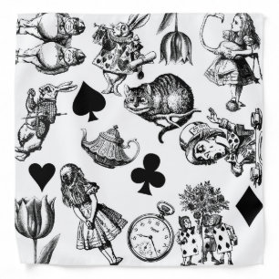 Classic Alice adventures in wonderland characters Bandana