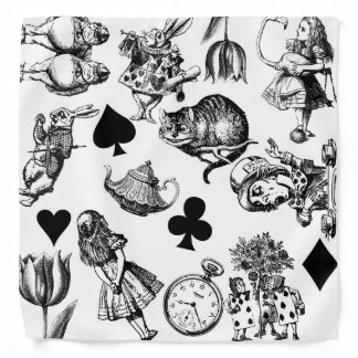 Classic Alice adventures in wonderland characters Bandana