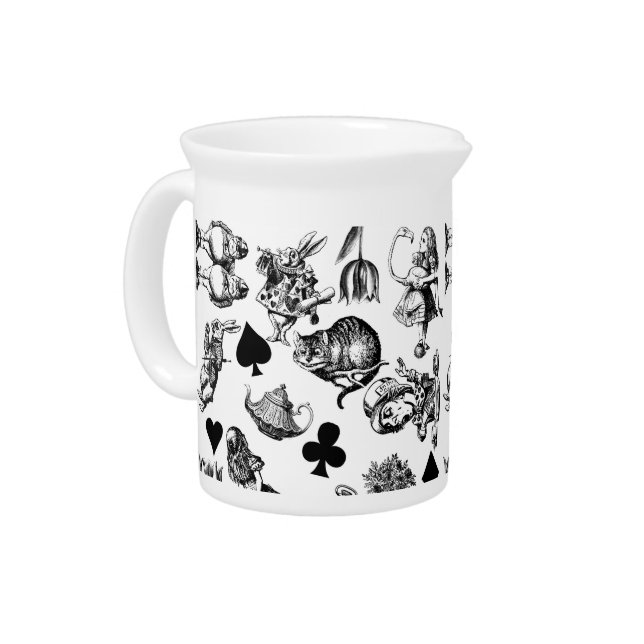 Classic Alice adventures in wonderland characters Beverage Pitcher (Left)