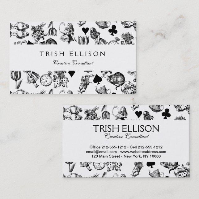 Classic Alice adventures in wonderland characters Business Card (Front/Back)