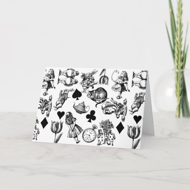 Classic Alice adventures in wonderland characters Card (Front)