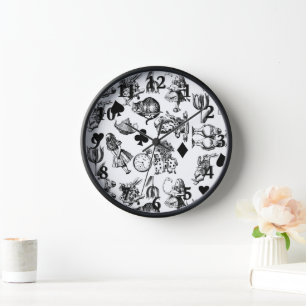Classic Alice adventures in wonderland characters Clock