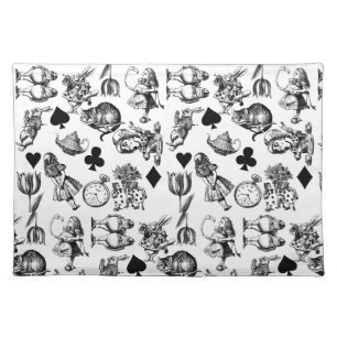 Classic Alice adventures in wonderland characters Cloth Placemat