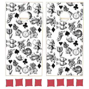 Classic Alice adventures in wonderland characters Cornhole Set