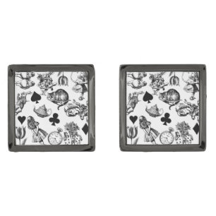 Classic Alice adventures in wonderland characters Cufflinks
