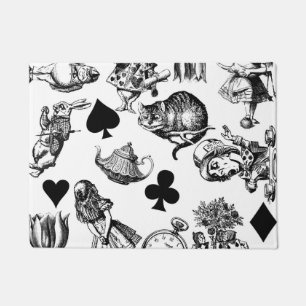 Classic Alice adventures in wonderland characters Doormat