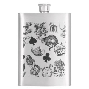 Classic Alice adventures in wonderland characters Flask