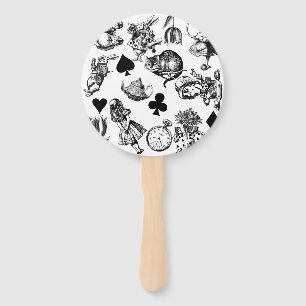 Classic Alice adventures in wonderland characters Hand Fan