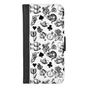 Classic Alice adventures in wonderland characters iPhone 8/7 Wallet Case