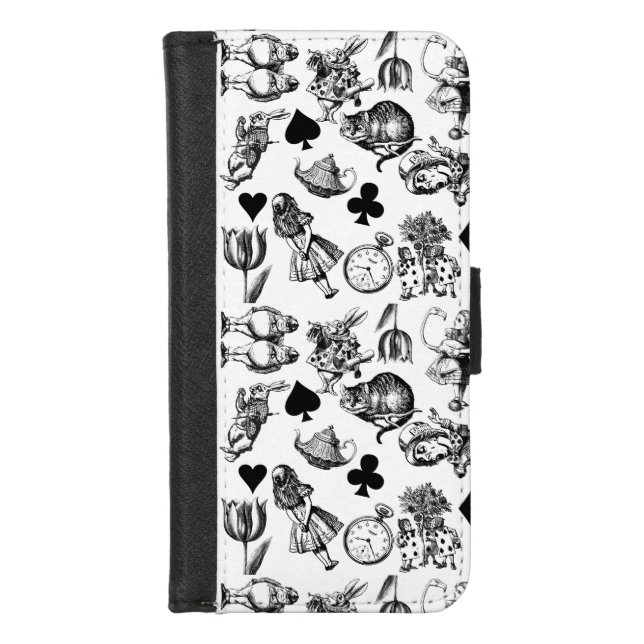 Classic Alice adventures in wonderland characters iPhone Wallet Case (Front)