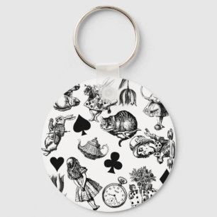 Classic Alice adventures in wonderland characters Keychain