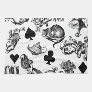 Classic Alice adventures in wonderland characters Kitchen Towel