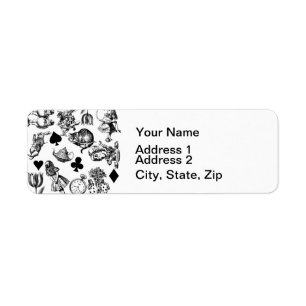 Classic Alice adventures in wonderland characters Label