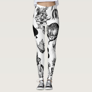 Classic Alice adventures in wonderland characters Leggings