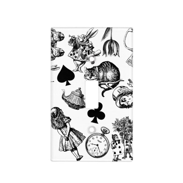 Classic Alice adventures in wonderland characters Light Switch Cover (Front)