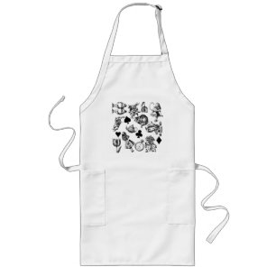 Classic Alice adventures in wonderland characters Long Apron