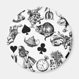 Classic Alice adventures in wonderland characters Magnet