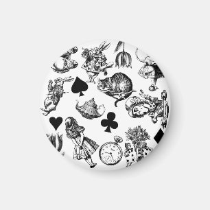 Classic Alice adventures in wonderland characters Magnet