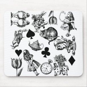 Classic Alice adventures in wonderland characters Mouse Pad
