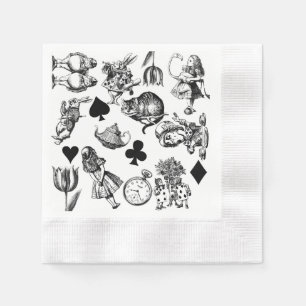 Classic Alice adventures in wonderland characters Napkins