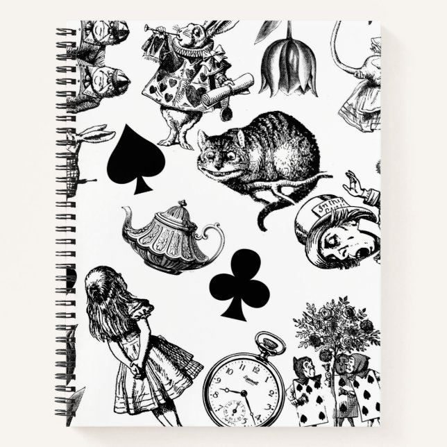 Classic Alice adventures in wonderland characters Notebook (Front)