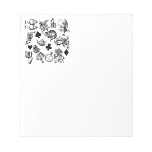 Classic Alice adventures in wonderland characters Notepad