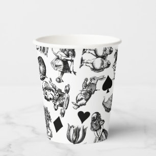 Classic Alice adventures in wonderland characters Paper Cups