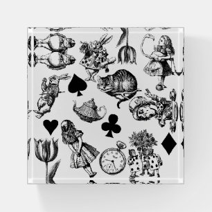 Classic Alice adventures in wonderland characters Paperweight