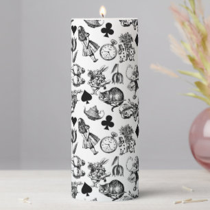 Classic Alice adventures in wonderland characters Pillar Candle
